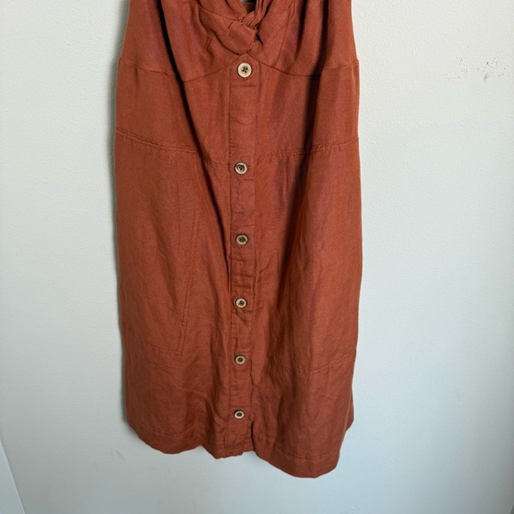 Maeve Rust Linen Blend Mini Dress Size Large - Picture 5 of 9